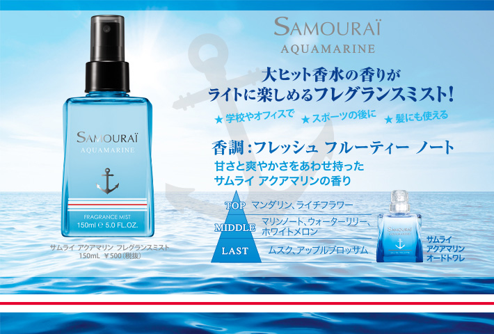 Samouraï Aquamarine Fragrance Mist | サムライ アクアマリン フレグランスミスト